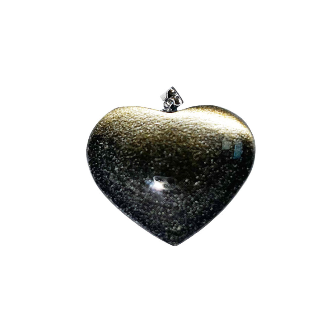 Golden Obsidian Pendant – Heart Shaped
