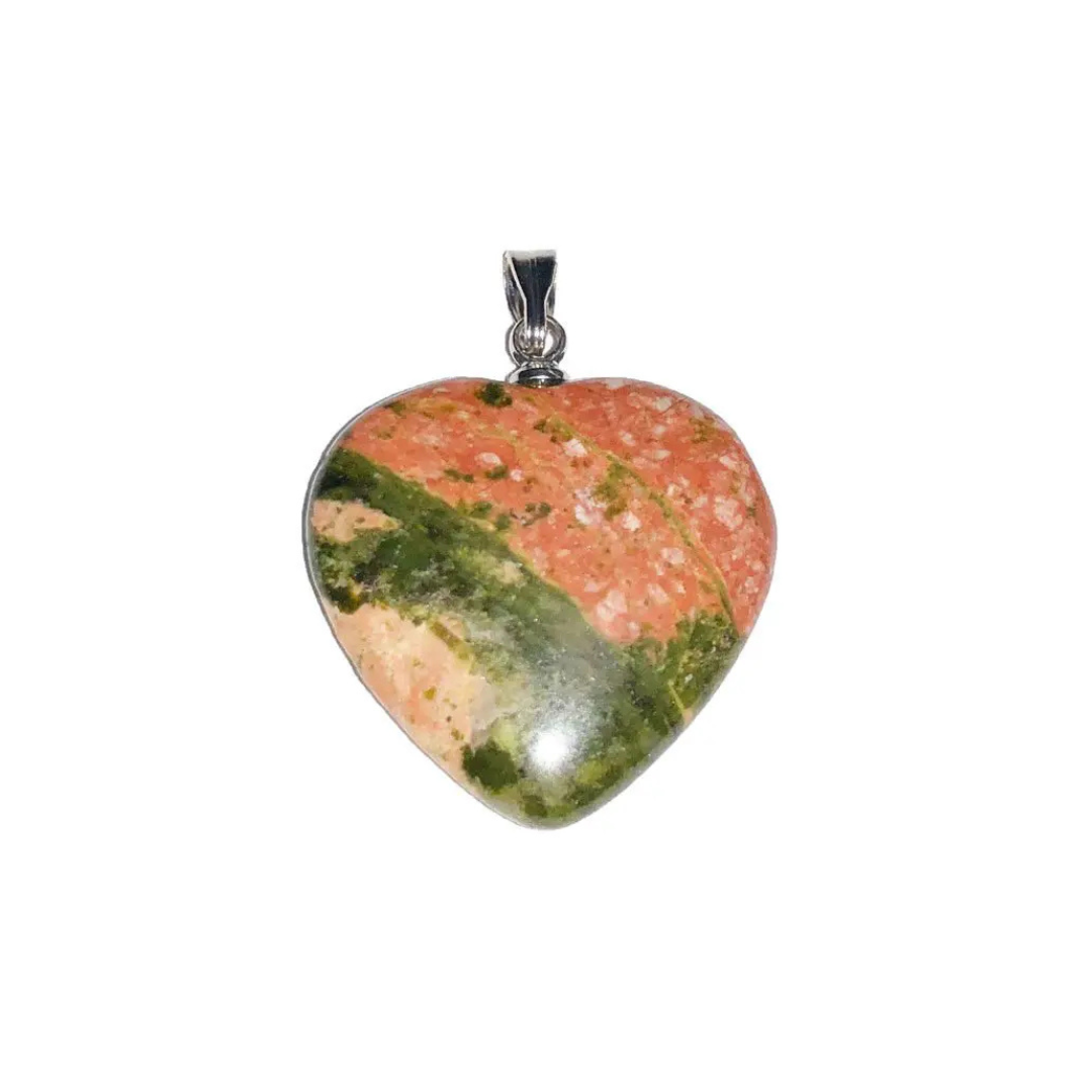 Unakite Pendant – Heart Shaped