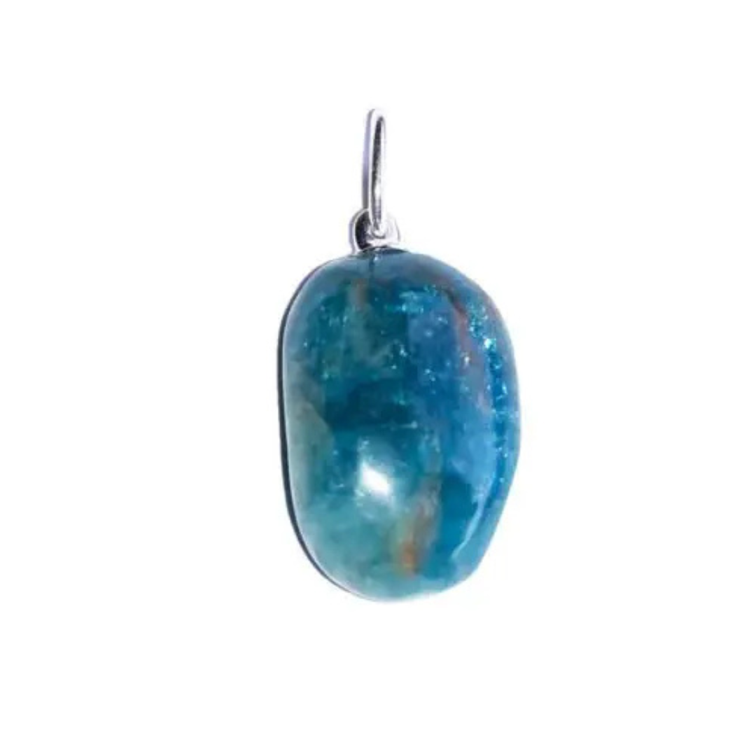 Blue Apatite Pendant - Tumbled Stone