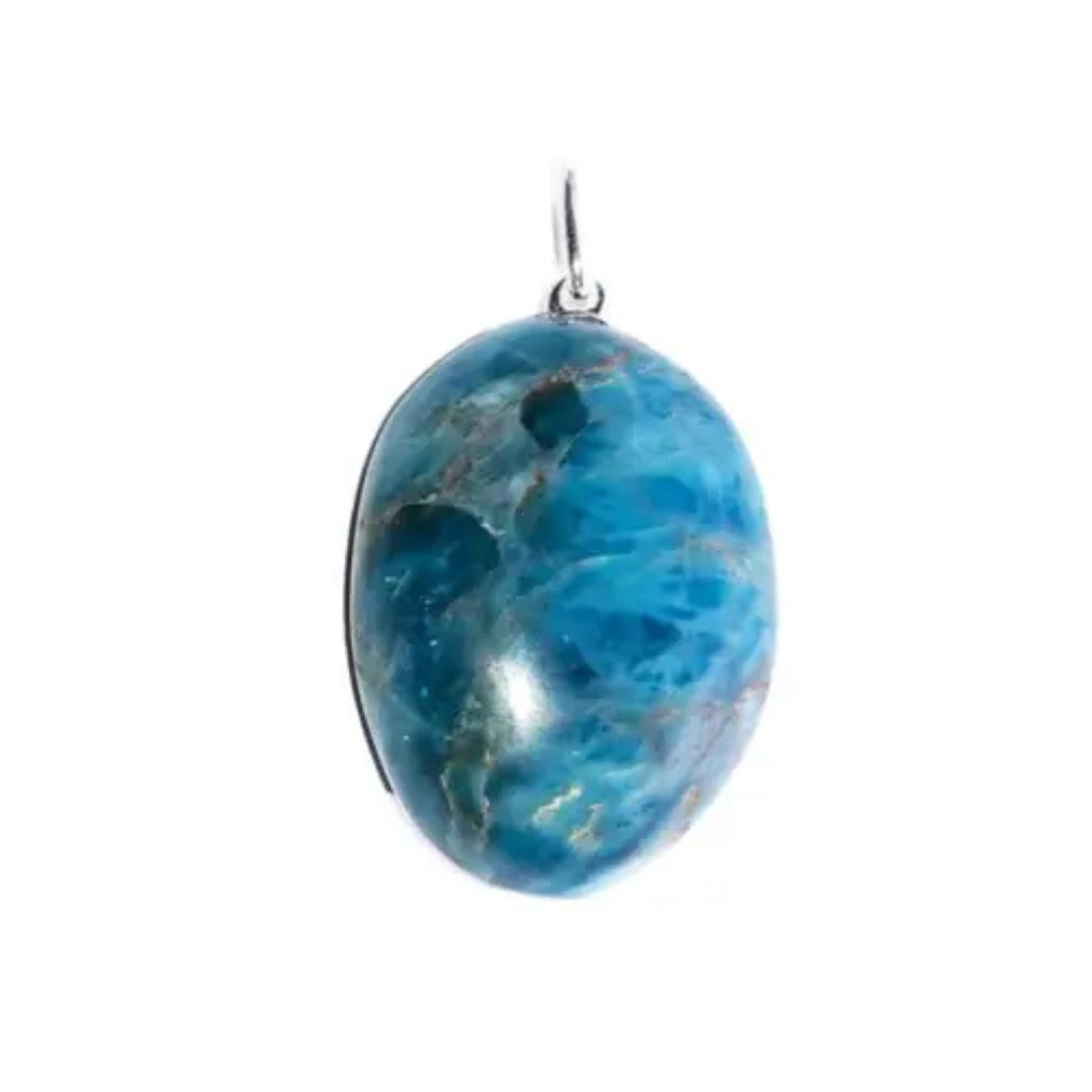 Blue Apatite Pendant - Tumbled Stone
