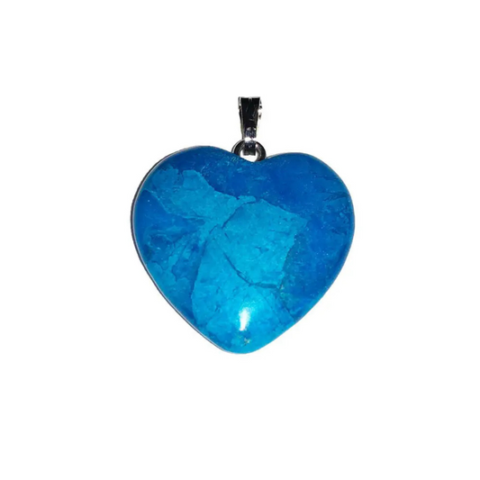 Blue Howlite Pendant – Heart Shaped