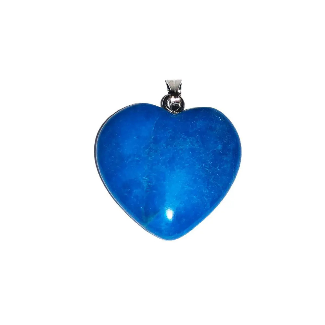 Blue Howlite Pendant – Heart Shaped