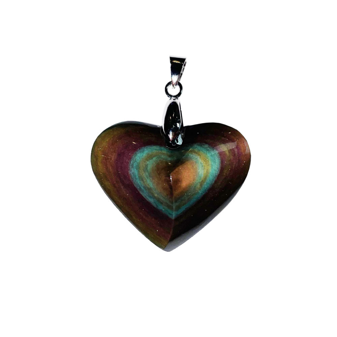 Celestial eye obsidian pendant – Heart Shaped