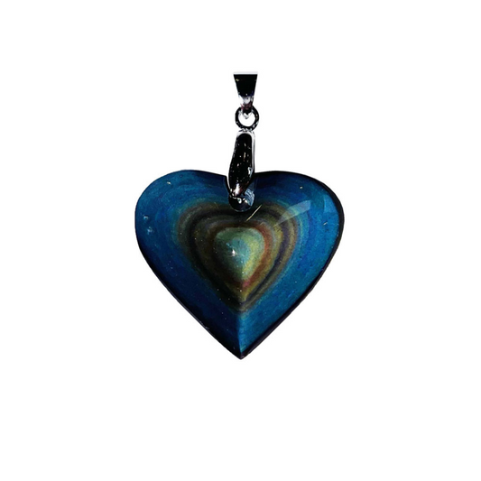 Celestial eye obsidian pendant – Heart Shaped