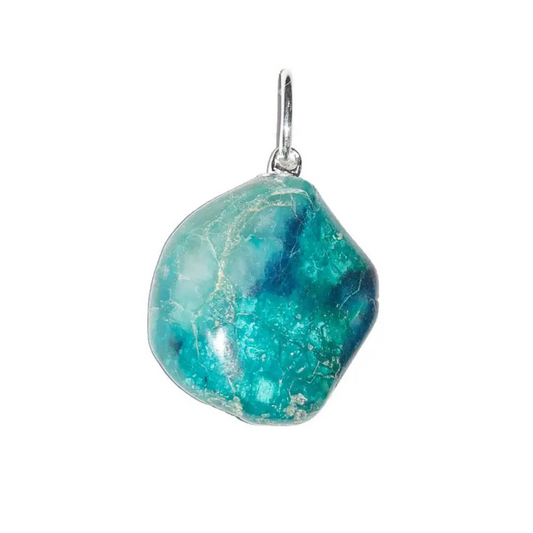 Dark Chrysocolla Pendant - Tumbled Stone
