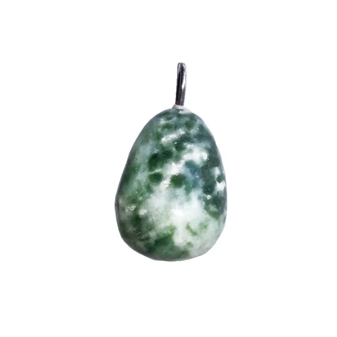 Dark Serpentine Pendant - Tumbled Stone