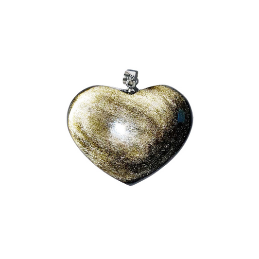 Golden Obsidian Pendant – Heart Shaped