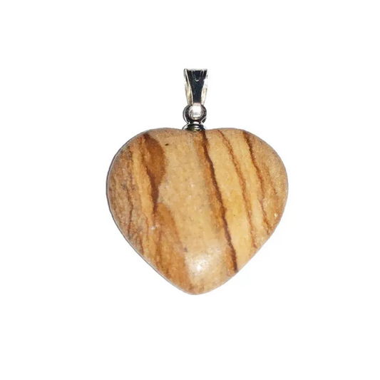Landscape Jasper Pendant – Heart Shaped