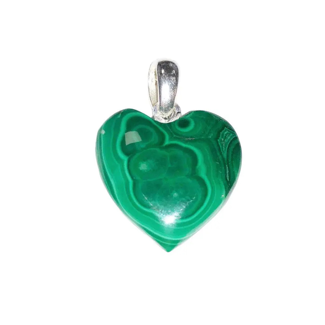 Malachite Pendant – Heart Shaped