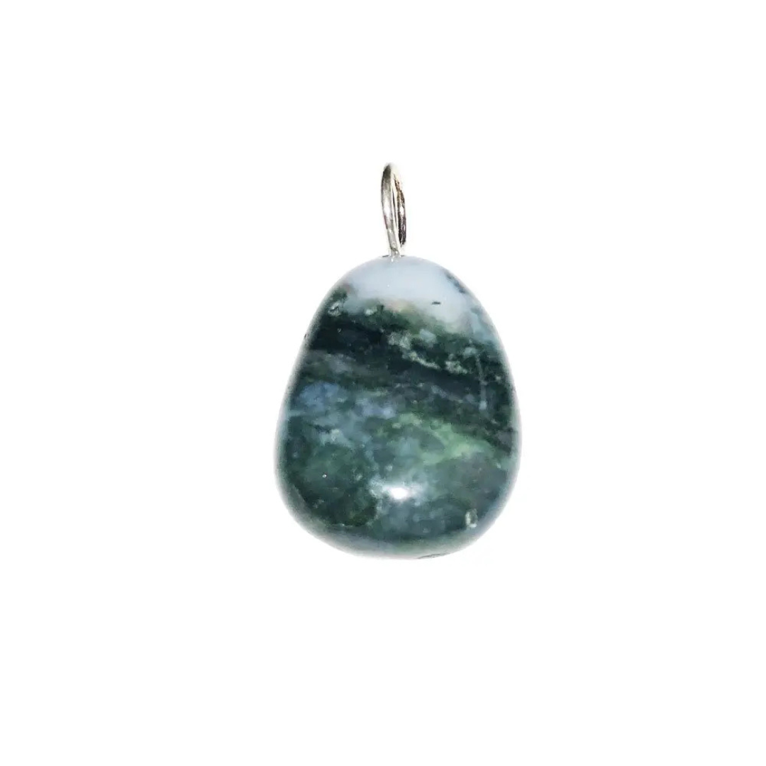 Moss Agate Pendant - Tumbled Stone