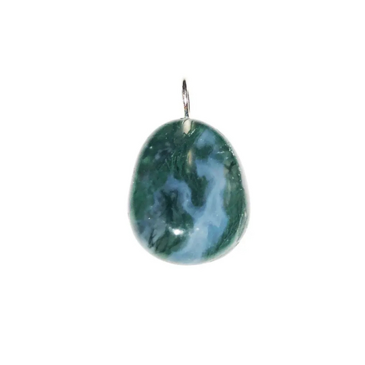 Moss Agate Pendant - Tumbled Stone
