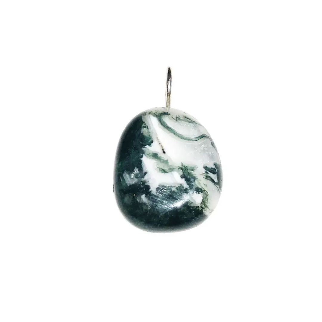 Moss Agate Pendant - Tumbled Stone