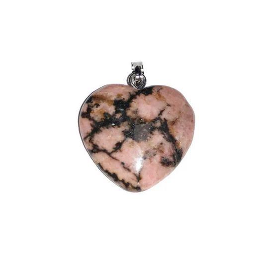 Rhodonite Pendant – Heart Shaped