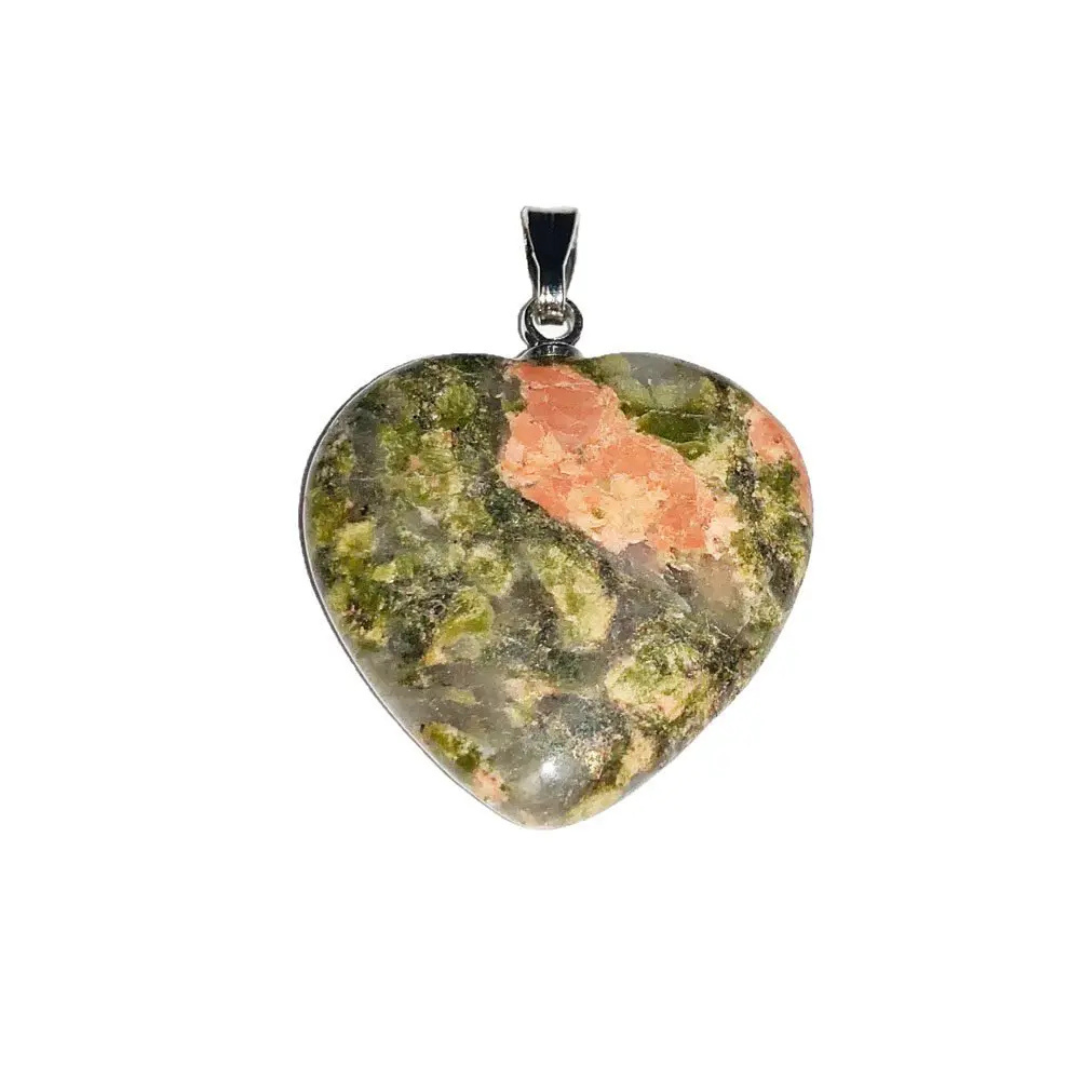 Unakite Pendant – Heart Shaped