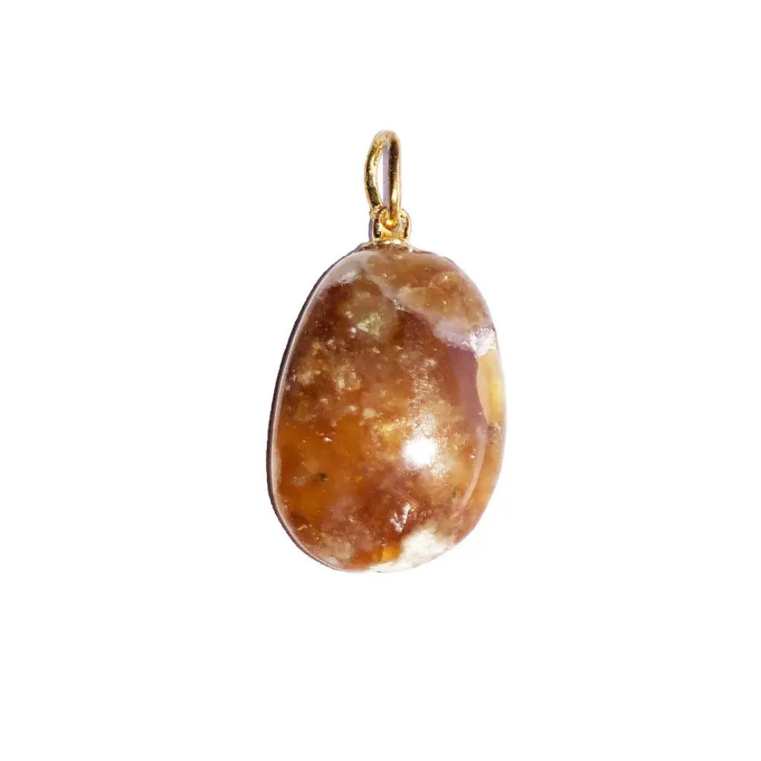 Yellow Opal Pendant - Tumbled Stone
