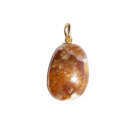 Yellow Opal Pendant - Tumbled Stone