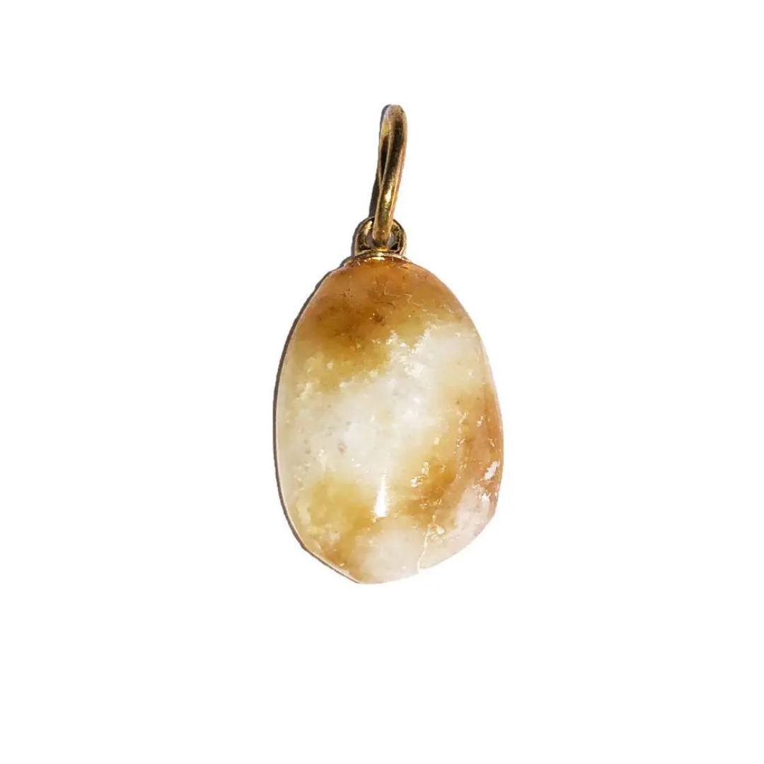 Yellow Opal Pendant - Tumbled Stone